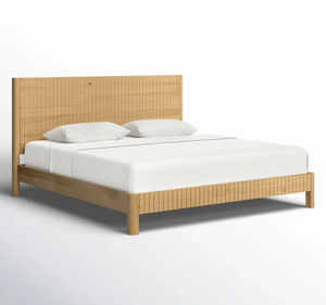 Base de Cama King Size Moderna Minimalista de Madera de Teca Sólida, Cama de Plataforma de Perfil Bajo con Cabecero Sencillo, Muebles de Dormitorio, 3 Años de Garantía - Product Image 1