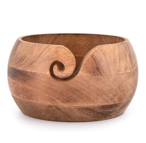 Soporte de Madera para Hilos A.Z Handicrafts, 100% Madera Pulida de Alta Calidad, Tazón de Madera para Tejer y Hacer Ganchillo, Color Personalizado, a la Moda - Product Image 2