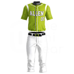 Uniforme de Béisbol y Sóftbol 100% Poliéster, Personalizado, Pantalones y Camiseta Deportivos Sólidos con Logotipo Frontal, Transpirable y de Secado Rápido - Product Image 1