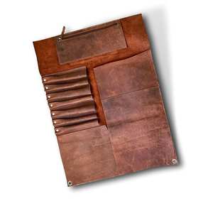 กระเป๋าใส่มีดหนังวัวแท้สุดหรู สำหรับเชฟมืออาชีพ พร้อมช่องจัดเก็บอุปกรณ์  กระเป๋าเดินทางพร้อมสายสะพายป้องกัน สำหรับอุปกรณ์ครัว - Product Image 1