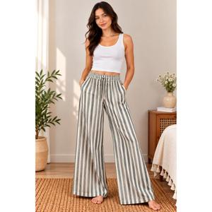 Pantalones de Pijama a Rayas de Algodón para Mujer, Ropa de Estar por Casa Estilo Indio, Pantalones Casuales con Cintura Elástica para Uso Diario - Product Image 3