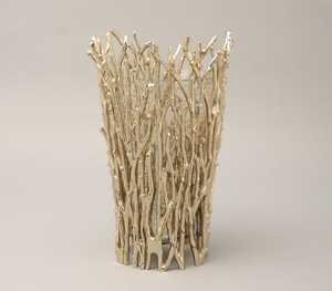 Lanterne dorée en laiton pour bougie, décoration d'intérieur, porte-bougie en métal durable, charme du soir - Product Image 1