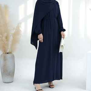 Luxury Kimono Style Modern Muslim Casual Abaya for Women Dubai Modest Islamic Lightweight Breathable <b>Boat</b> Neck <b>Floor</b> Length - Product Image 2