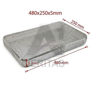 Bandeja de Acero Inoxidable Profesional A-1 VERITAS con Superficie Galvanizada y Malla de Alambre de 5 mm, Tapa para Bandeja, Limpieza de Instrumentos Médicos - Product Image 1