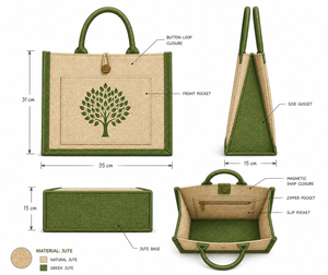 AMANI Dual Color Laminated Jute Tote <b>Bag</b> Eco Friendly Reusable Shopping <b>Bag</b> Custom Logo Printed Promotional Wedding Exhibition - Product Image 4
