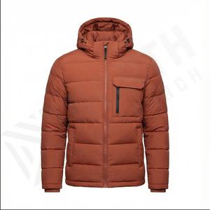 Veste Parka à capuche et col montant pour homme, manteau streetwear épais et chaud, tissu en toile, coupe-vent de couleur unie, nouvelle collection d'hiver - Product Image 2