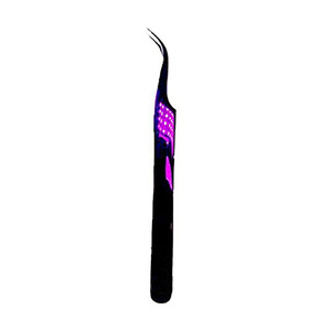 Pince à épiler en acier inoxydable pour extensions de cils, avec grip diamanté, pince droite pour maquillage des cils - Product Image 5