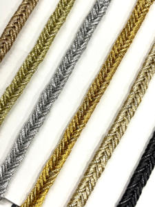 Wholesale <b>Ric</b> <b>Rac</b> <b>Trim</b> 5mm PP Organza High Tenacity Stars Gold Foil Printed Jacquard Ribbon 26 Colors - Product Image 2