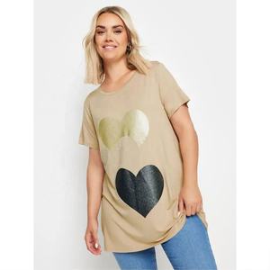 Precio de fábrica, venta al por mayor, camisetas de mujer, camiseta de manga corta con cuello redondo de algodón 100% impresa DTF personalizada, perfecta para ropa informal - Product Image 6