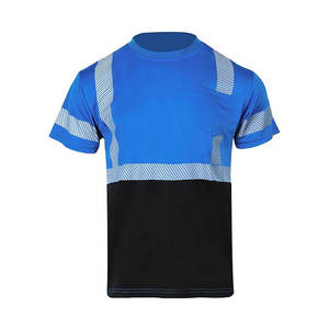 Camiseta de Seguridad de Manga Corta de Poliéster Bicolor Transpirable de Alta Visibilidad con Franjas Reflectantes para Trabajadores de Seguridad, con Logotipo Personalizado - Product Image 4