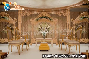 Deslumbrante Mandap Maharani para Bodas de Lujo, Estilo Moderno, Conjunto de Decoración de Mandap Bollywood, Novedad en Decoración de Bodas con Temática Bollywood, Sídney - Product Image 6