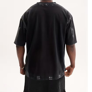 T-shirts pour hommes en coton 100% écologique, de qualité supérieure, à séchage rapide, effet usé, impression de logo personnalisée disponible - Product Image 3