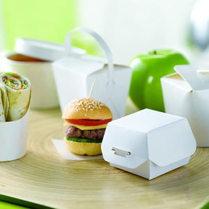 Hot Sale Solid Portable Burger Boxes Custom Logo Design Embossed Glossy <b>Lamination</b> <b>Paper</b> Board Factory Direct Supply for Food - Product Image 3