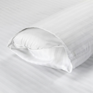 Parure de lit en satin rayé pour hôtel, T-250, 100% coton, tissé uni, respirant, toutes saisons, style simple, usage domestique - Product Image 1