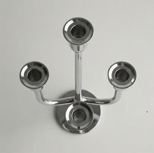 Candelabro Moderno de Acero Inoxidable de 3 Brazos, Portavelas de Metal Plateado para Decoración del Hogar - Product Image 2