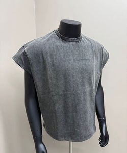 เสื้อยืดแขนสั้นผู้ชายใหม่ ผ้าฝ้ายออร์แกนิค 100% 240 GSM เป็นมิตรกับสิ่งแวดล้อม คุณภาพแบบ Acid Wash ทรงปกติ - Product Image 4
