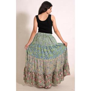 Cotton Printed <b>Patchwork</b> Long Maxi <b>Skirt</b> Boho Handmade Indian Women's Festival Vacation Clothing - Product Image 5
