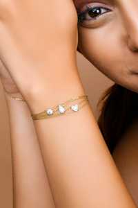 Chain Link <b>Bracelets</b> 14K <b>Solid</b> Gold 7 Inch Heart Pear Round Cut Lab Grown Diamond Stacking Minimalist Fine Jewelry Factory Price - Product Image 6