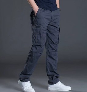 Men's Cargo Pants Casual Multi Pockets <b>Large</b> Size Autumn High Waist Straight 100% Cotton <b>Canvas</b> Pants - Product Image 6
