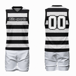 Ensemble maillot et short de volley-ball noir et blanc sans manches, sublimé, pour équipe professionnelle, vêtements de sport et d'entraînement - Product Image 1