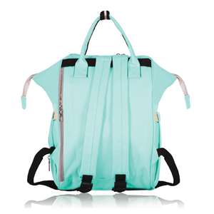 กระเป๋าเป้สะพายหลังลายจุดสำหรับคุณแม่กระเป๋าสไตล์แมวสีเขียวน้ำทะเล - Product Image 2