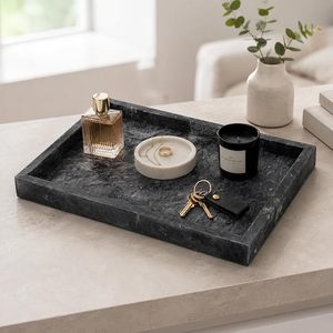 Trusted Manufacturer Luxury Marble <b>Vanity</b> Tray For Bathroom Counter Perfume Cosmetics Jewelry And Skincare Product Organization - Product Image 1