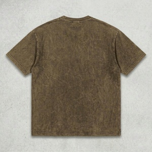 Custom Heavyweight 260Gsm Acid Washed Cotton <b>Tshirt</b> Oversized Heavy T-shirt Vintage Distressed Plain t Shirt for Men - Product Image 6