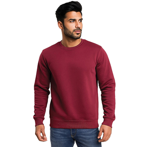 Felpa da <span class=keywords><strong>Uomo</strong></span> Blu Navy con Collo Rotondo, Vestibilità Regolare, Lavorata a Maglia, Tinta Unita, Pullover 100% Cotone per Uso Quotidiano Fornitore ODM. - Product Image 3