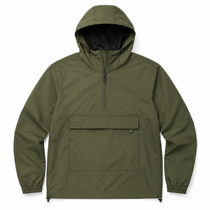 <b>Mens</b> Winter Relaxed Fit Lightweight Polyester Anorak <b>Jacket</b> Hooded <b>Half</b>-<b>Zip</b> Pullover Windbreaker ODM Shell Outdoor Casual - Product Image 2