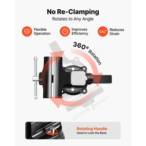 Étau d'établi robuste en fonte ductile de 10 pouces avec base pivotante à 360° et enclume pour usage industriel - Product Image 4