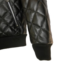 Blouson Bomber matelassé en cuir de vachette grande taille pour homme, coupe régulière, col en V, coupe-vent, fermeture éclair, vente en gros, haute qualité