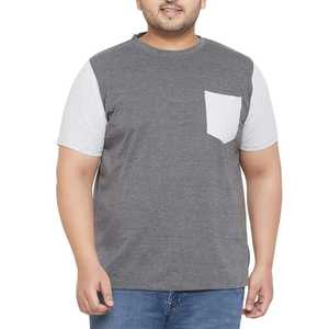 Camiseta de Manga Corta para Hombre, Cuello Redondo, Corte Regular, Detalles en Contraste, Diseño Sólido Informal, Gris Blanco - Product Image 4