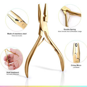 Hair Extension Pliers <b>Set</b> Metal <b>Crimping</b> Tool Hook Threader Tape Sealing Installation Kit Hair Extension Installation Kit - Product Image 3