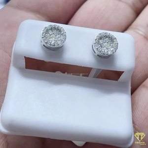 Joyería de Plata de Ley 925 de alta calidad, pendientes de tuerca cultivados en laboratorio de lujo, acabado plateado brillante duradero, hecho a mano fino - Product Image 4