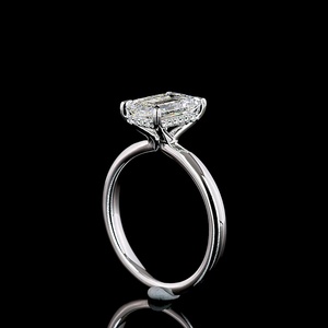 Wholesale IGI Certified 2 Carat Emerald Cut Lab Grown Diamond Ring 14K White Gold Solitaire Engagement Ring Fine Jewelry - Product Image 4