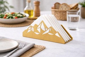 Porta Servilletas Metálico con Diseño de Montaña – Decoración Rústica para Mesa - Product Image 5