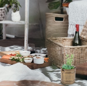 Pots de fleurs rustiques en fer galvanisé, pot de jardin bon marché, avec poignée ronde, pour décorer votre espace entier, pièces - Product Image 5