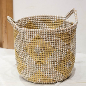 Paniers de jonc de mer naturel organisateur de stockage de paille panier cadeau d'herbe de mer en gros essentiel pour la maison - Product Image 2