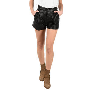Short en cuir de vachette véritable pour femme, 100% haute qualité, sur mesure, avec fermeture à boutons sur le devant et poche avant. - Product Image 4