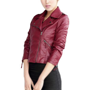 Chaqueta de Motociclista de Cuero Vacuno Bordada para Mujer, Reversible, Suave, Negra, a la Moda, en Colores Brillantes, Chaquetas para Motociclistas - Product Image 2