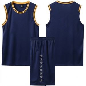 Wholesale Sublimated Printed Basketball Uniform Set Men Adult Breathable Mesh Sleeveless Jersey Shorts PlusSize Elastic Waist - Product Image 1