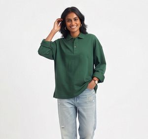 <b>Women</b> <b>Polo</b> T-Shirts Casual 100% Cotton Summer Streetwear Turn Down Button Up Collar <b>Polo</b> Tee Loose Fit Oversize <b>Polo</b> Shirts Tee - Product Image 5