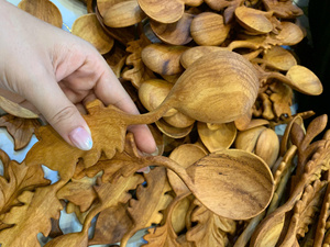 Vietnam Vintage Scoop Leaf Wooden <b>Spoon</b> Solid Wood Material for Seasoning Scoop Coffee Tea Kitchen Serving Use - Product Image 6