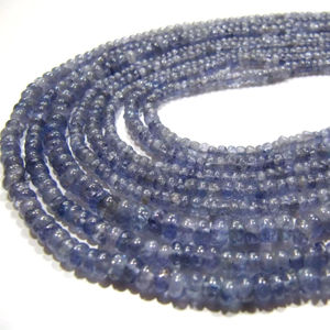 Cuentas de Tanzanita Azul Natural, Forma Redonda, Lisas, de 2.5-4mm, Hilo de 13 Pulgadas de Largo - Product Image 1