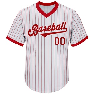 Camiseta de Béisbol Personalizada para Hombre, con Rayas Finas, Manga Corta, Cuello en V, Transpirable, de Poliéster, Uniforme Deportivo para Equipo - Product Image 6