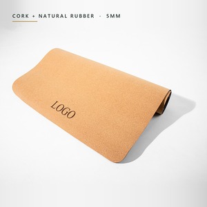 Tapis de yoga en liège avec logo personnalisé 183x68cm 5mm Base en caoutchouc naturel Gravure laser Antidérapant Écologique OEM ODM - Product Image 1
