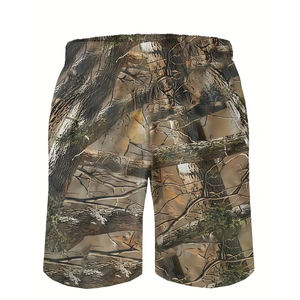 Pantalones Cortos Casuales para Hombre, Estampado de Camuflaje, Impresión Digital, Lona 100% Poliéster, Resistentes al Viento, Cintura Media, Cierre con Cordón, Logotipo Frontal Personalizado - Product Image 6