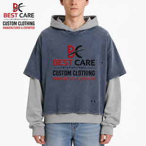 Camiseta con Capucha Personalizada al por Mayor, Sudadera Oversize de Algodón Estilo Urbano para Hombre, OEM ODM Marca Privada - Product Image 5