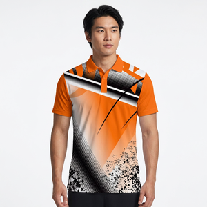 Chemise à manches courtes pour homme, orange, noir, blanc, imprimé animal, imprimé 3D, écologique, respirante, séchage rapide, polyester, décontractée - Product Image 6