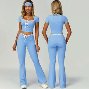 Conjunto de Ropa Deportiva para Yoga y Gimnasio de Marca Privada para Mujer, Leggings de Cintura Alta con Compresión, Proveedor de Ropa Deportiva con Logotipo Personalizado - Product Image 2